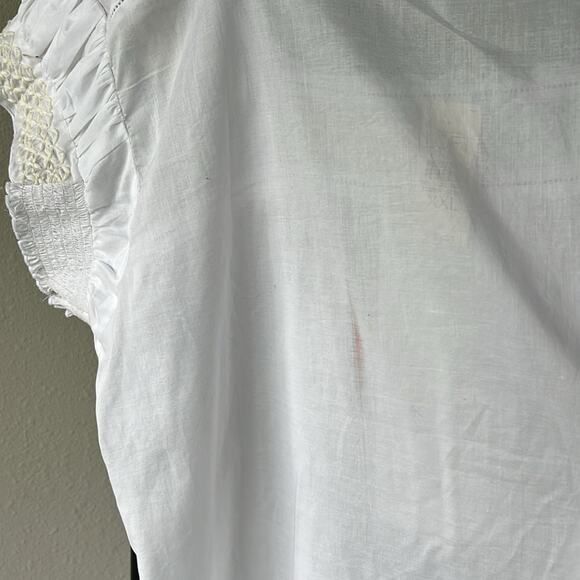 NWT LOFT by Ann Taylor White Embroidered Women's Mexican Peasant Top - size XXL - Picture 10 of 10